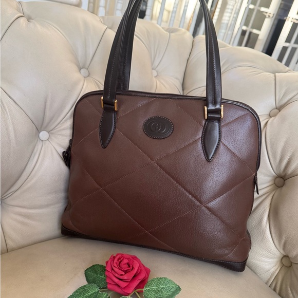 💎 Authentic Gucci GG quilted leather shoulder bag chocolate brown - Picture 4 of 14